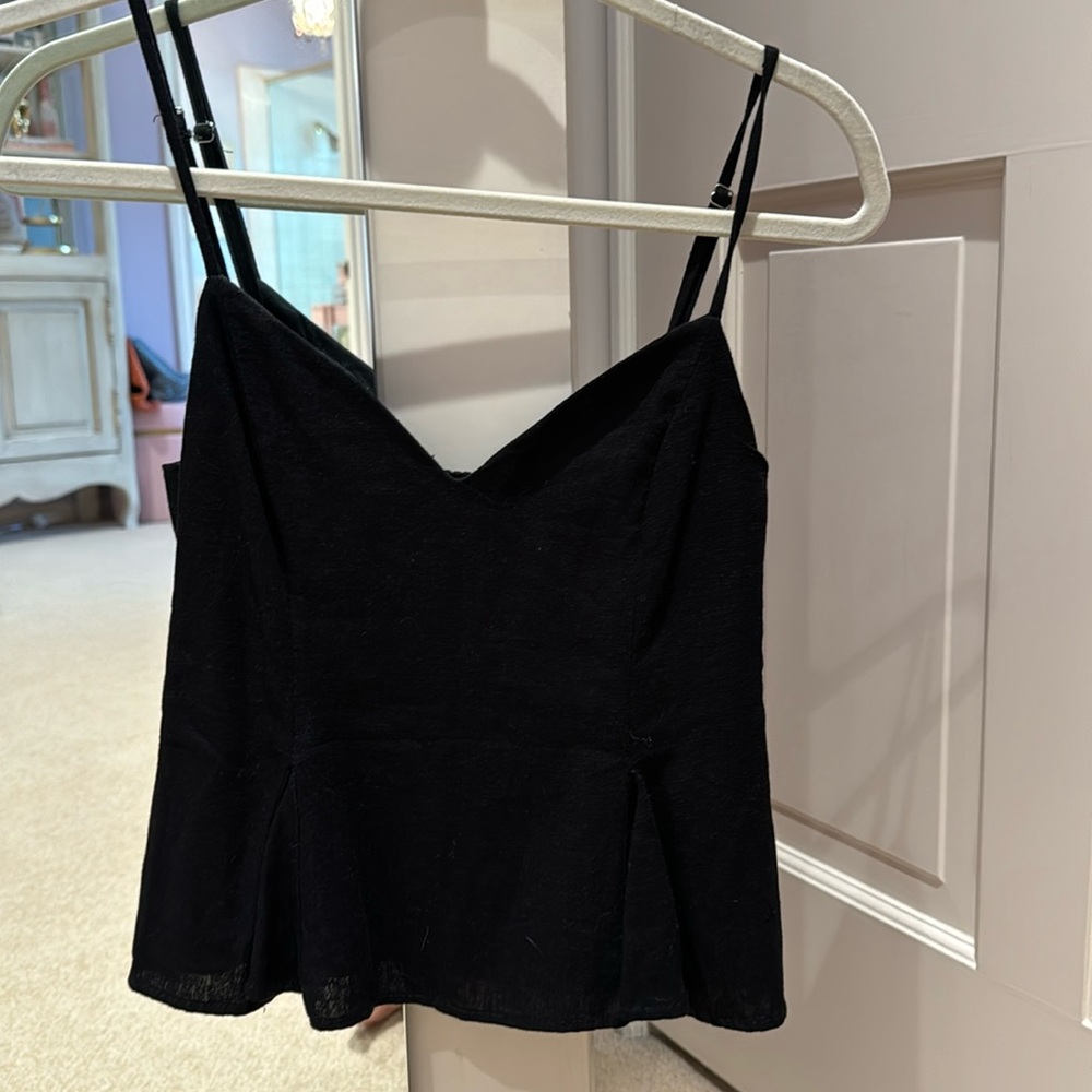 Black Zara linen top